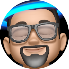Screenshot of a modified apple memoji, showing a bearded person with a lopsided halo over their head